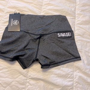 Savage Barbell Heather grey bike shorts